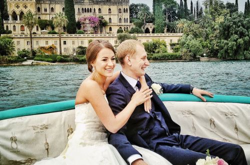 Hochzeit im Motorboot auf dem Gardasee